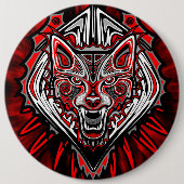 Wolf Haida-Stammes-Totem-Design Button (Vorderseite)