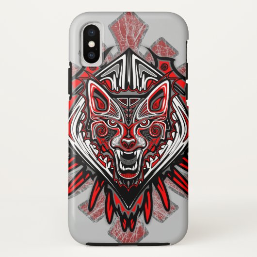 Wolf Haida-Stammes-Totem-Design Case-Mate iPhone Hülle (Rückseite)