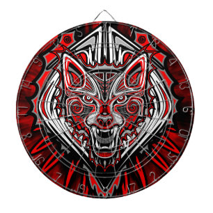 Wolf-Haida-Stammes-Totem-Design Dartscheibe