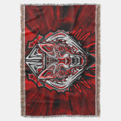 Wolf-Haida-Stammes-Totem-Design Decke (Vorderseite Vertikal)