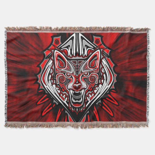 Wolf-Haida-Stammes-Totem-Design Decke (Vorderseite)