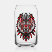 Wolf Haida-Stammes-Totem-Design Dosenglas (Vorderseite)