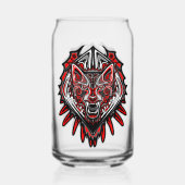 Wolf Haida-Stammes-Totem-Design Dosenglas (Rückseite)