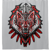 Wolf-Haida-Stammes-Totem-Design Duschvorhang (Vorderseite)