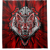 Wolf-Haida-Stammes-Totem-Design Duschvorhang (Vorderseite)