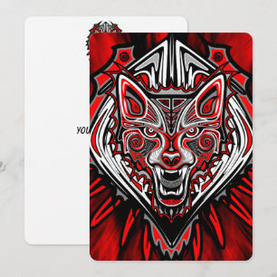 Wolf-Haida-Stammes-Totem-Design Einladung