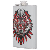 Wolf-Haida-Stammes-Totem-Design Flachmann (Links)