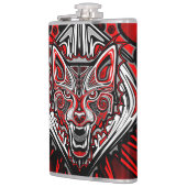 Wolf-Haida-Stammes-Totem-Design Flachmann (Links)