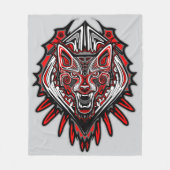 Wolf Haida-Stammes-Totem-Design Fleecedecke (Vorderseite)
