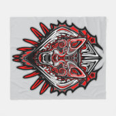 Wolf Haida-Stammes-Totem-Design Fleecedecke (Vorderseite (Horizontal))
