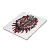 Wolf-Haida-Stammes-Totem-Design Fliese (Seite)