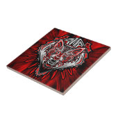Wolf Haida Stammes-Totem-Design Fliese (Seite)