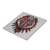 Wolf Haida Stammes-Totem-Design Fliese (Seite)