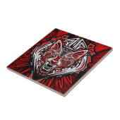Wolf-Haida-Stammes-Totem-Design Fliese (Seite)