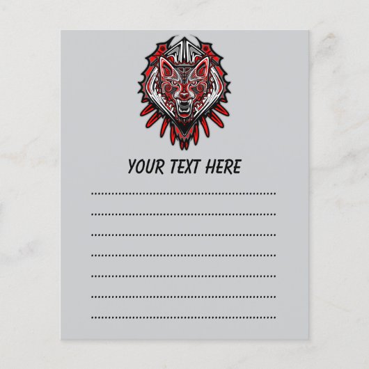 Wolf Haida-Stammes-Totem-Design Flyer (Vorne)