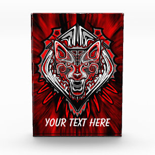 Wolf-Haida-Stammes-Totem-Design Fotoblock