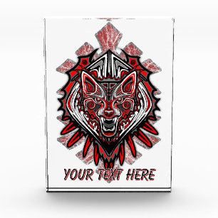 Wolf-Haida-Stammes-Totem-Design Fotoblock