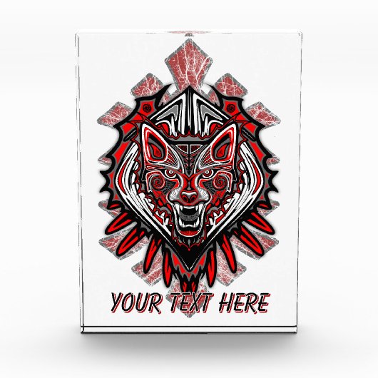 Wolf-Haida-Stammes-Totem-Design Fotoblock (Vorderseite)