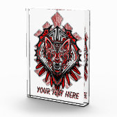 Wolf-Haida-Stammes-Totem-Design Fotoblock (Rechts)