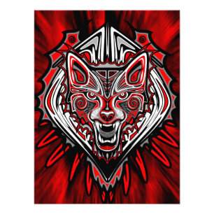 Wolf-Haida-Stammes-Totem-Design Fotodruck