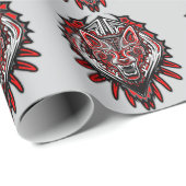 Wolf-Haida-Stammes-Totem-Design Geschenkpapier (Rolleneckpunkt)