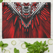 Wolf-Haida-Stammes-Totem-Design Geschirrtuch (Gefaltet)
