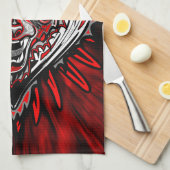 Wolf-Haida-Stammes-Totem-Design Geschirrtuch (Viertel Falte)