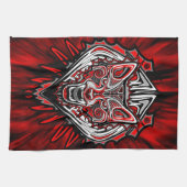 Wolf-Haida-Stammes-Totem-Design Geschirrtuch (Horizontal)