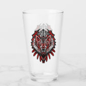 Wolf Haida-Stammes-Totem-Design Glas (Rückseite)
