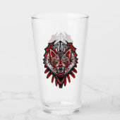 Wolf Haida-Stammes-Totem-Design Glas (Vorderseite)