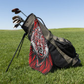 Wolf-Haida-Stammes-Totem-Design Golfhandtuch (Gras)