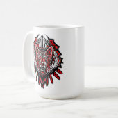 Wolf-Haida-Stammes-Totem-Design Kaffeetasse (Vorderseite Links)