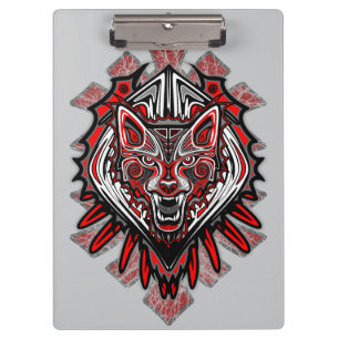 Wolf-Haida-Stammes-Totem-Design Klemmbrett