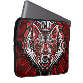 Wolf-Haida-Stammes-Totem-Design Laptopschutzhülle (Vorne Rechts)