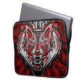 Wolf-Haida-Stammes-Totem-Design Laptopschutzhülle (Vorderseite Links)