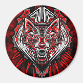 Wolf Haida-Stammes-Totem-Design Magnet (Vorne)