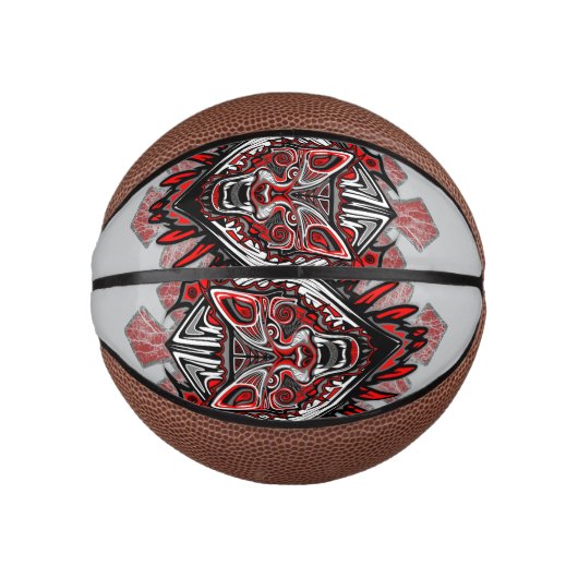 Wolf-Haida-Stammes-Totem-Design Mini Basketball (Vorderseite)