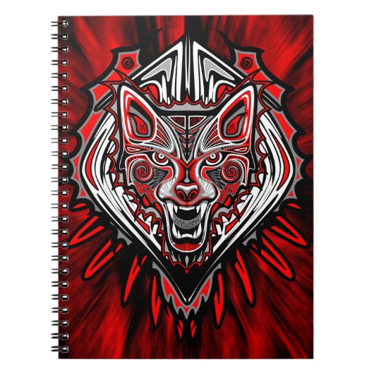 Wolf-Haida-Stammes-Totem-Design Notizblock (Vorderseite)