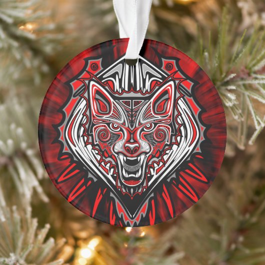 Wolf-Haida-Stammes-Totem-Design Ornament (Baum)