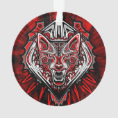 Wolf-Haida-Stammes-Totem-Design Ornament (Rückseite)