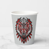 Wolf-Haida-Stammes-Totem-Design Pappbecher (Vorderseite)