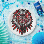 Wolf-Haida-Stammes-Totem-Design Pappteller (Party)