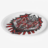 Wolf-Haida-Stammes-Totem-Design Pappteller (Schrägansicht)