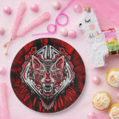 Wolf-Haida-Stammes-Totem-Design Pappteller (Party)