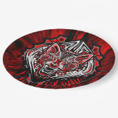 Wolf-Haida-Stammes-Totem-Design Pappteller (Schrägansicht)