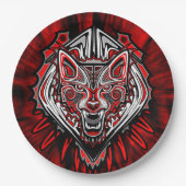 Wolf-Haida-Stammes-Totem-Design Pappteller (Vorderseite)