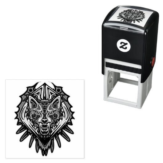 Wolf Haida-Stammes-Totem-Design Permastempel (Beispiel)