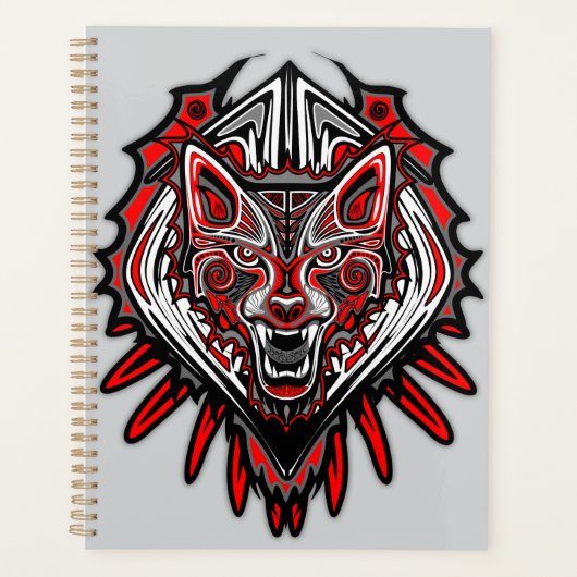 Wolf-Haida-Stammes-Totem-Design Planer (Vorderseite)
