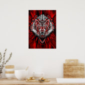 Wolf Haida-Stammes-Totem-Design Poster (Küche)
