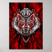 Wolf Haida-Stammes-Totem-Design Poster (Vorne)